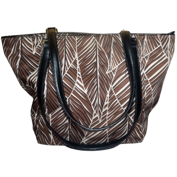 Vera Bradley Brown Banana Leaves Tote Crossbody - Picture 2 of 7